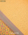 Marigold Yellow Jamdani Pure Kora Silk Cotton Saree — Blouse