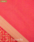 Coral Red Jamdani Pure Kora Silk Cotton Saree — Blouse