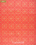 Coral Red Jamdani Pure Kora Silk Cotton Saree — Body