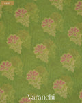 Pista Green Jamdani Pure Kora Silk Cotton Saree — Body