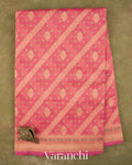 Coral Pink Jamdani Pure Kora Silk Cotton Saree — Full Saree
