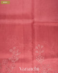 Peach Floral Applique Pure Kora Silk Saree — Body