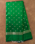 Bottle Green Pure Poona Silk Saree — Full Saree
