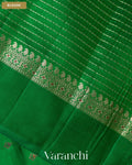 Bottle Green Pure Poona Silk Saree — Blouse