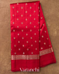 Ruby Red Pure Poona Silk Saree — Full Saree
