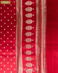 Ruby Red Pure Poona Silk Saree — Pallu