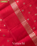 Ruby Red Pure Poona Silk Saree — Border