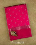 Rani Pink Pure Poona Silk Saree — Folded