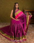 Purple Pure Rajkot Patola Silk Handloom Saree — Draped