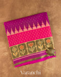 Purple Pure Rajkot Patola Silk Handloom Saree — Folded
