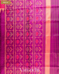 Purple Pure Rajkot Patola Silk Handloom Saree — Pallu
