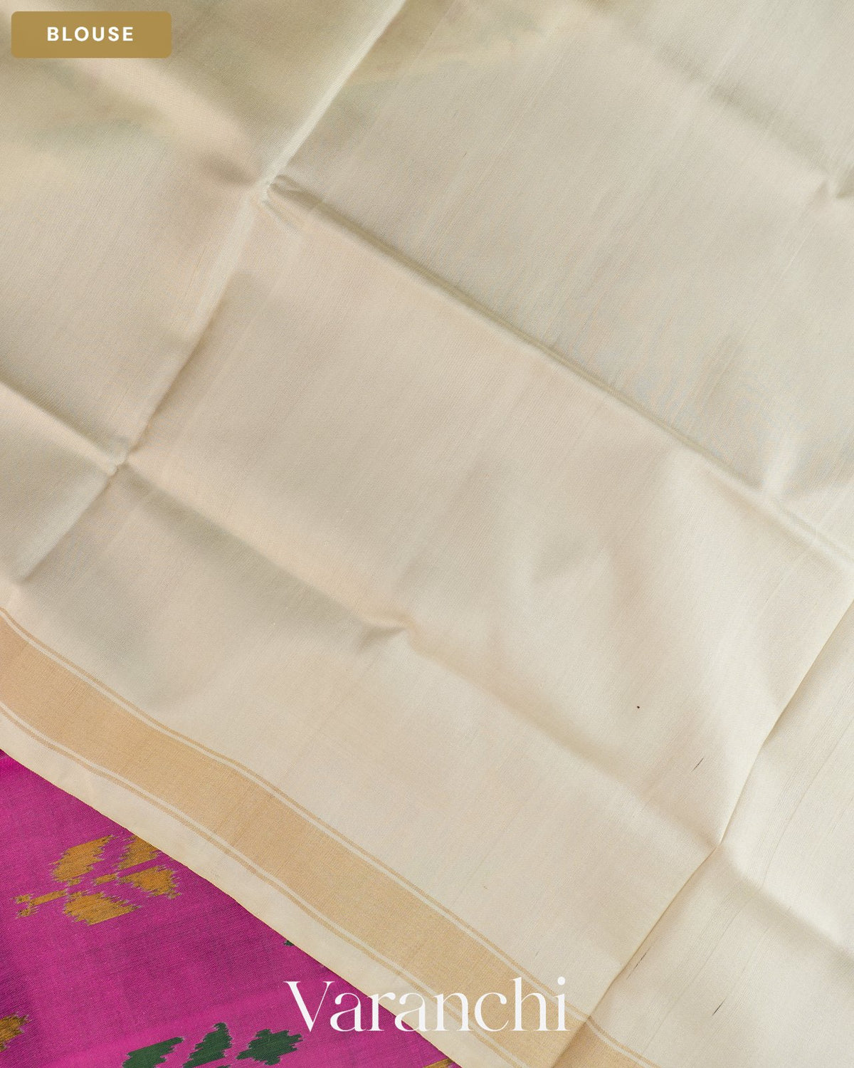 Magenta Pure Rajkot Patola Silk Handloom Saree — Blouse