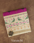 Magenta Pure Rajkot Patola Silk Handloom Saree — Folded