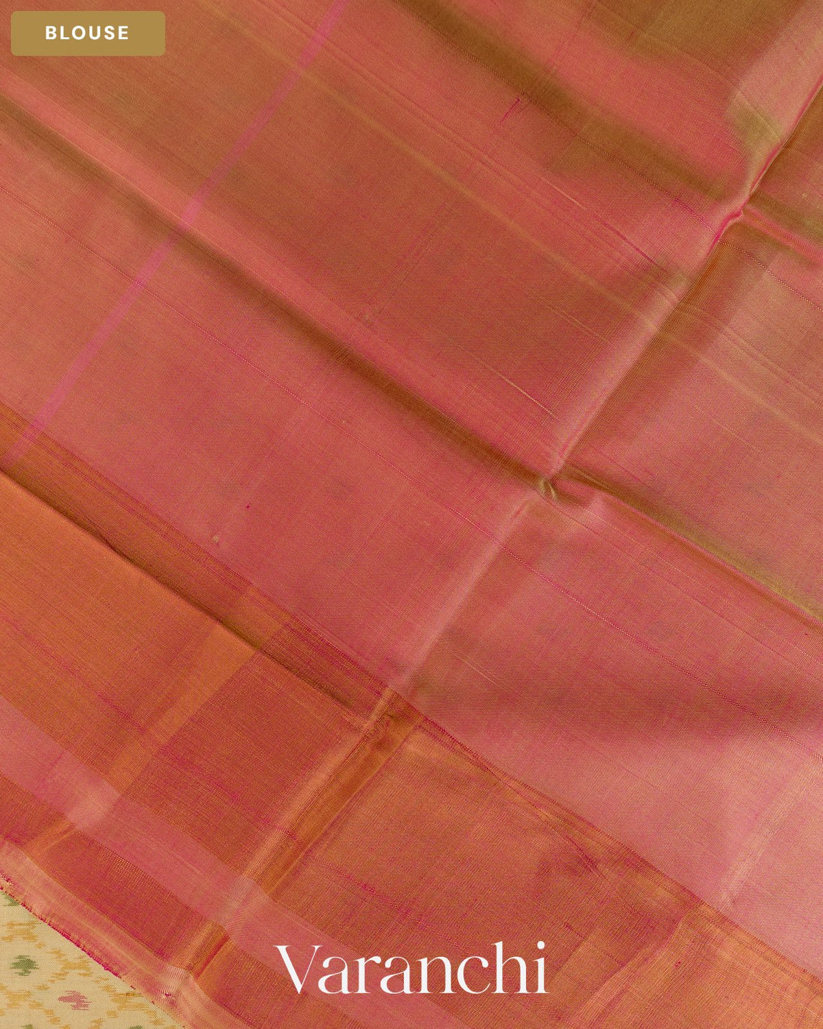 Ivory Pure Rajkot Patola Silk Handloom Saree — Blouse