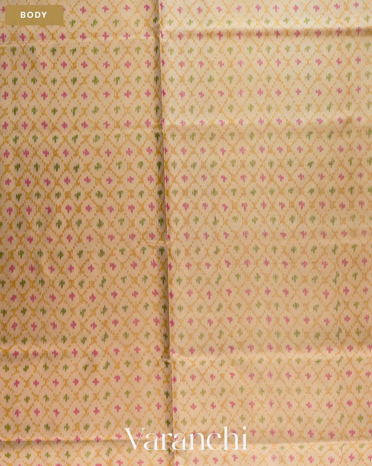 Ivory Pure Rajkot Patola Silk Handloom Saree — Body