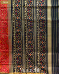 Coral Red Pure Rajkot Patola Silk Handloom Saree — Pallu