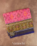 Pink Pure Rajkot Patola Silk Handloom Saree — Folded