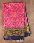 Pink Pure Rajkot Patola Silk Handloom Saree — Full Saree