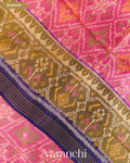 Pink Pure Rajkot Patola Silk Handloom Saree — Border