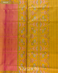Muted Pink Pure Rajkot Patola Silk Handloom Saree — Pallu