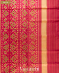 Mauve Pink Pure Rajkot Patola Silk Handloom Saree — Pallu