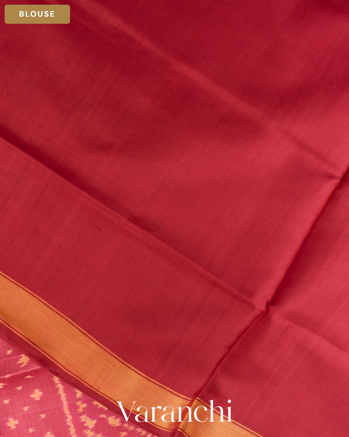 Mauve Pink Pure Rajkot Patola Silk Handloom Saree — Blouse