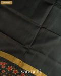 Jet Black Pure Rajkot Patola Silk Handloom Saree — Blouse