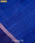 Deep Royal Blue Sequin with Jamdani Paithani Pallu Pure Muslin Silk Handloom Saree — Blouse