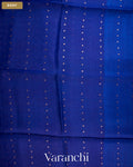 Royal Blue Sequin Jamdani Paithani Pallu Pure Muslin Silk Handloom Saree — Body