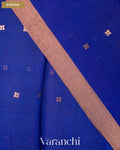 Royal Blue Sequin Jamdani Paithani Pallu Pure Muslin Silk Handloom Saree — Border