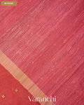 Coral Pink Sequin with Jamdani Paithani Pallu Pure Muslin Silk Handloom Saree — Blouse
