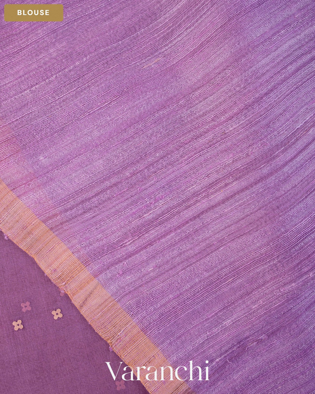 Lavender Sequin with Jamdani Paithani Pallu Pure Muslin Silk Handloom Saree — Blouse