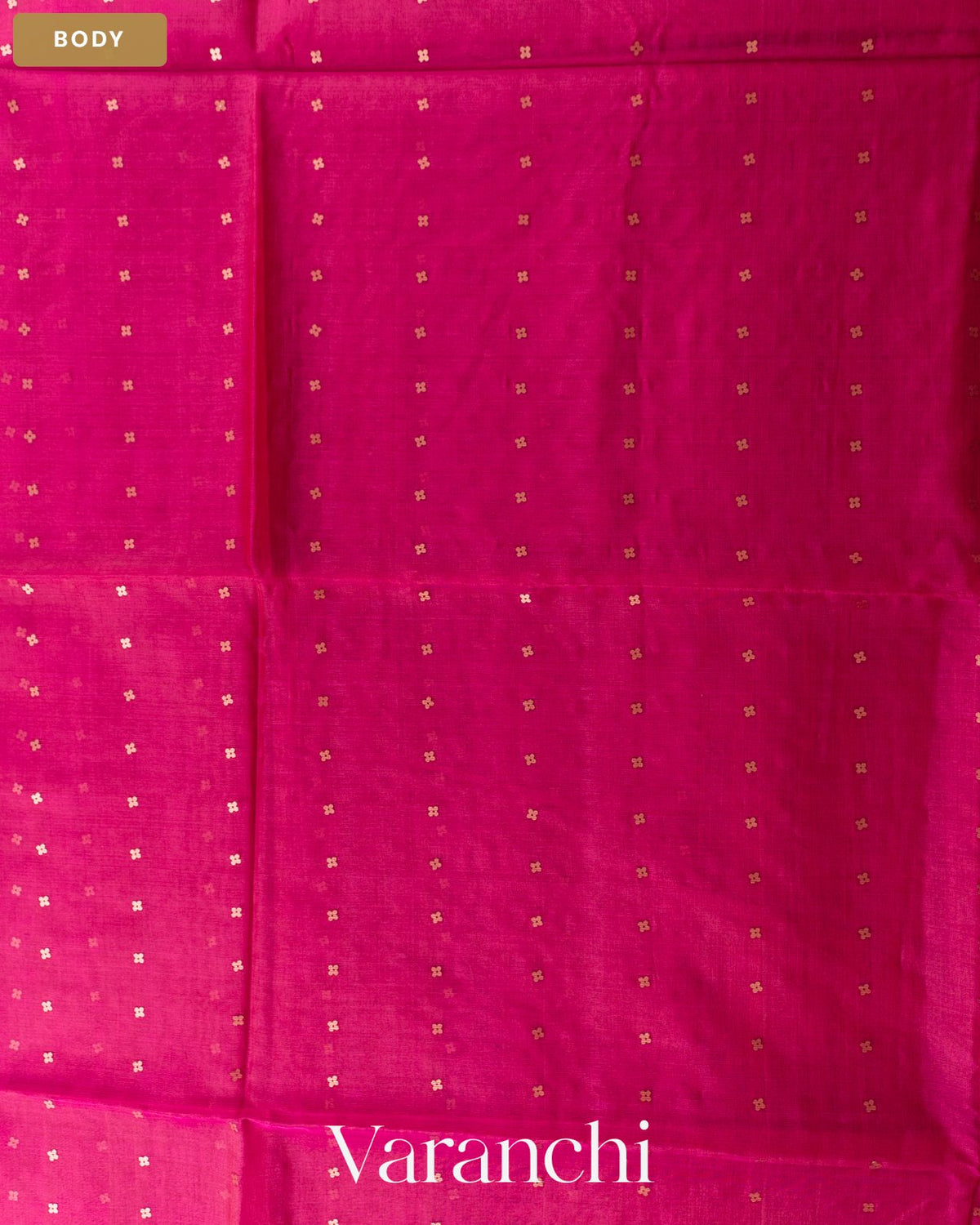 Rani Pink Sequin with Jamdani Paithani Pallu Pure Muslin Silk Handloom Saree — Body
