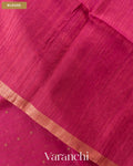 Rani Pink Sequin with Jamdani Paithani Pallu Pure Muslin Silk Handloom Saree — Blouse