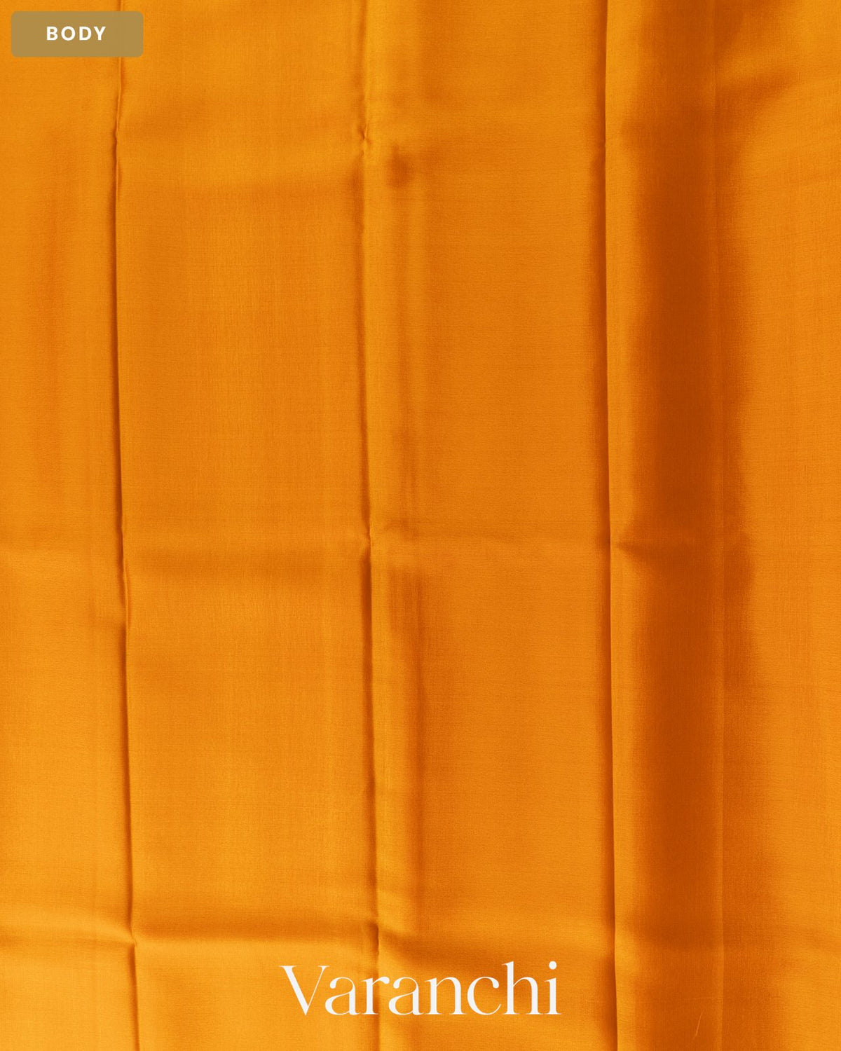 Turmeric Yellow Pure Mysore Crepe Silk Saree — Body