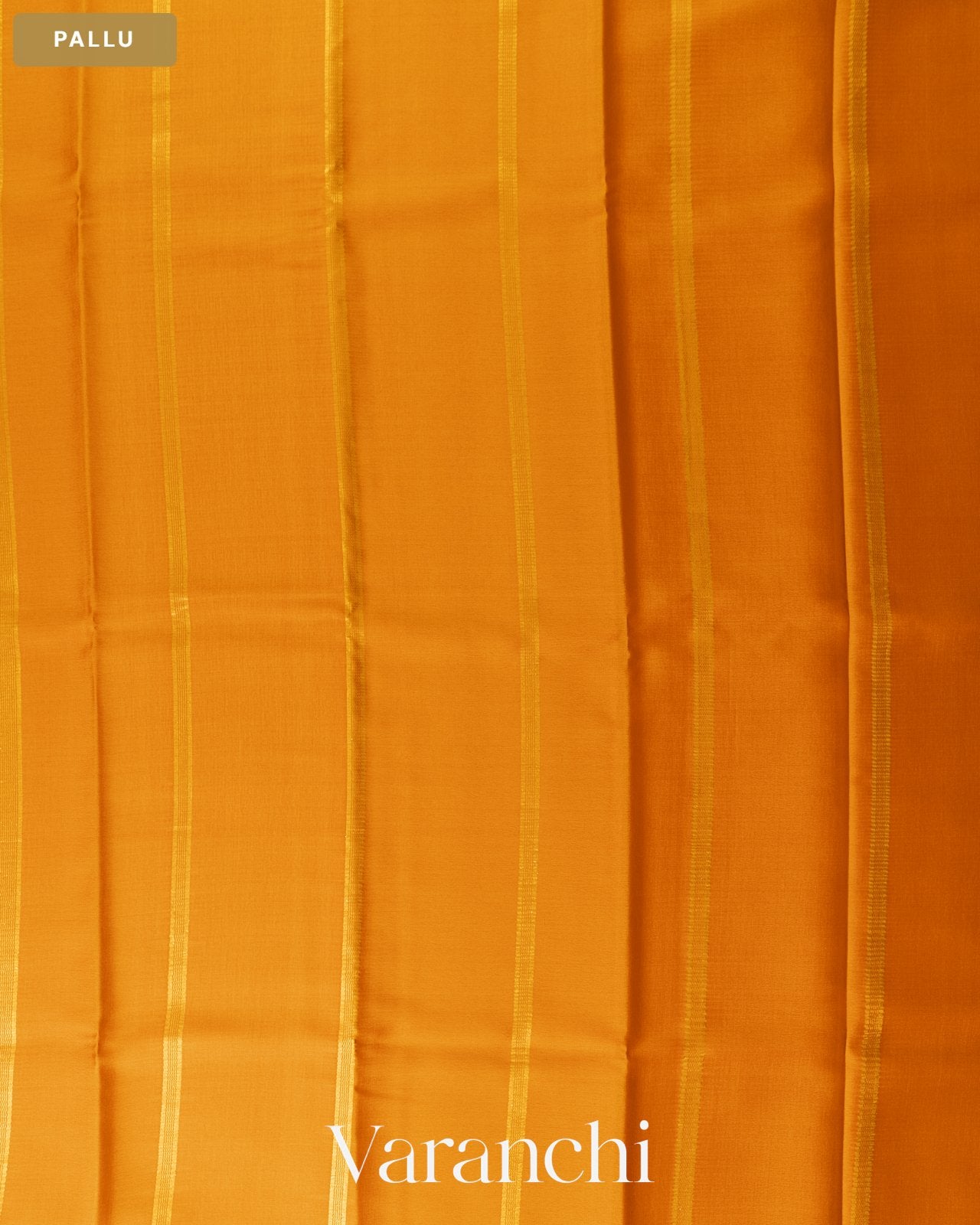 Turmeric Yellow Pure Mysore Crepe Silk Saree — Pallu
