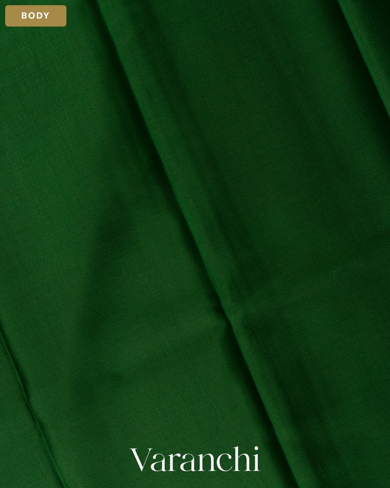 Bottle Green Pure Mysore Crepe Silk Saree — Body