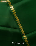 Bottle Green Pure Mysore Crepe Silk Saree — Border