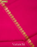 Rani Pink Pure Mysore Crepe Silk Saree — Border