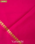 Rani Pink Pure Mysore Crepe Silk Saree — Blouse