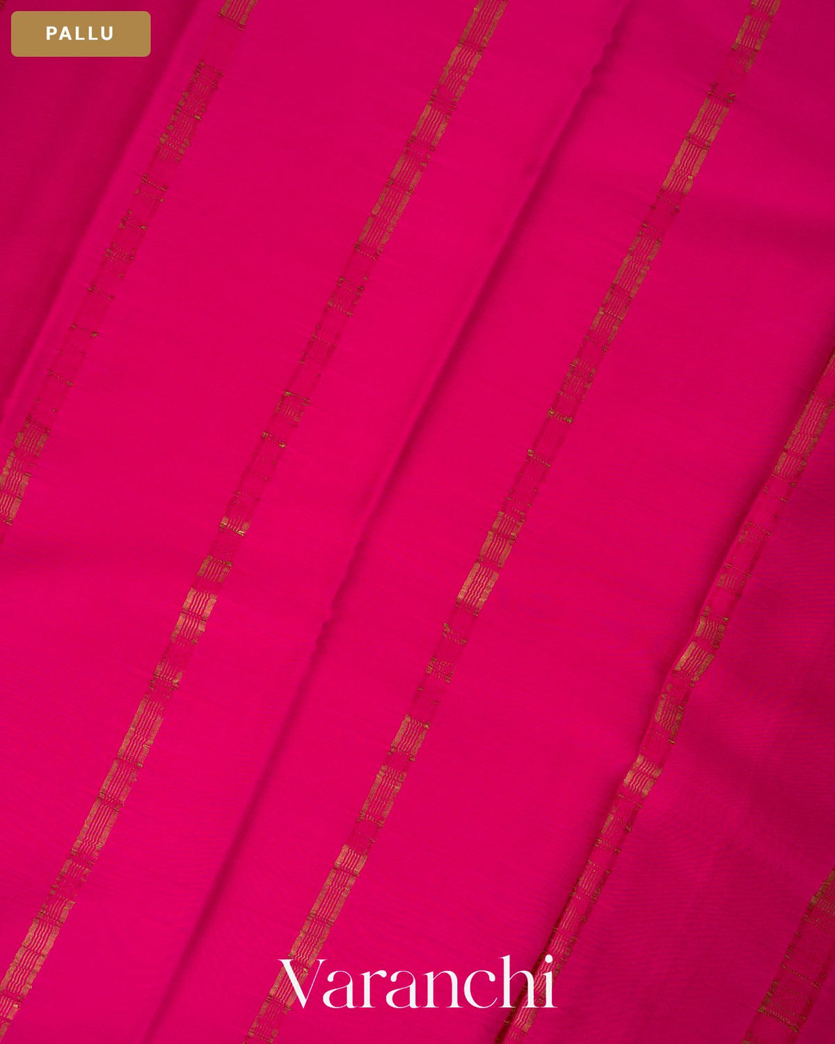Rani Pink Pure Mysore Crepe Silk Saree — Pallu