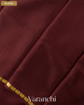 Coffee Brown Pure Mysore Crepe Silk Saree — Blouse