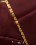 Coffee Brown Pure Mysore Crepe Silk Saree — Border