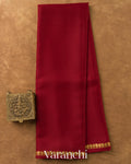 Maroon Pure Mysore Crepe Silk Saree — Full Saree