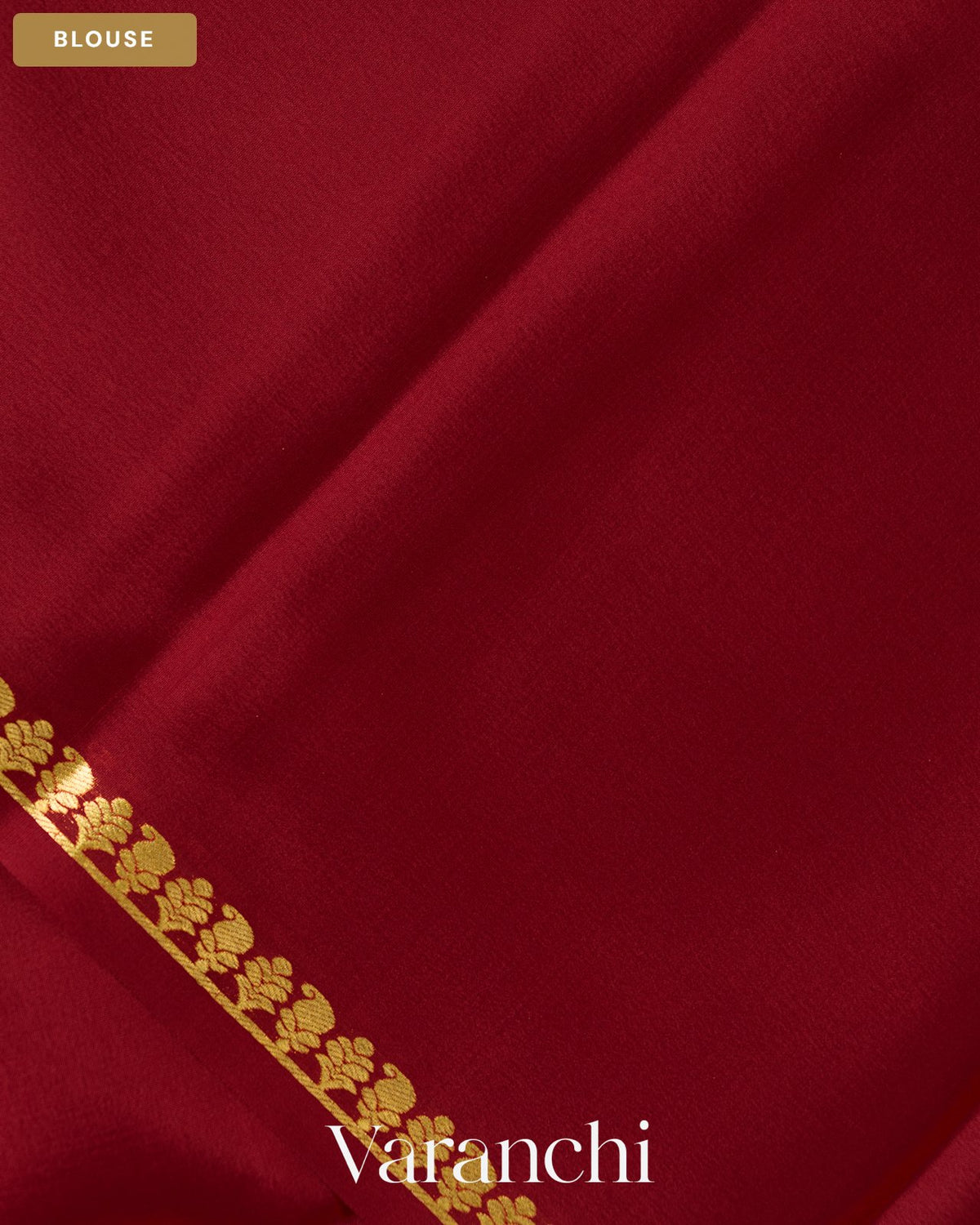 Maroon Pure Mysore Crepe Silk Saree — Blouse