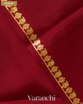 Maroon Pure Mysore Crepe Silk Saree — Border