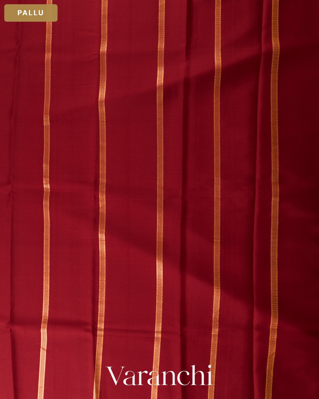 Maroon Pure Mysore Crepe Silk Saree — Pallu
