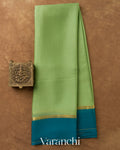 Pista Green Pure Mysore Crepe Silk Saree — Full Saree