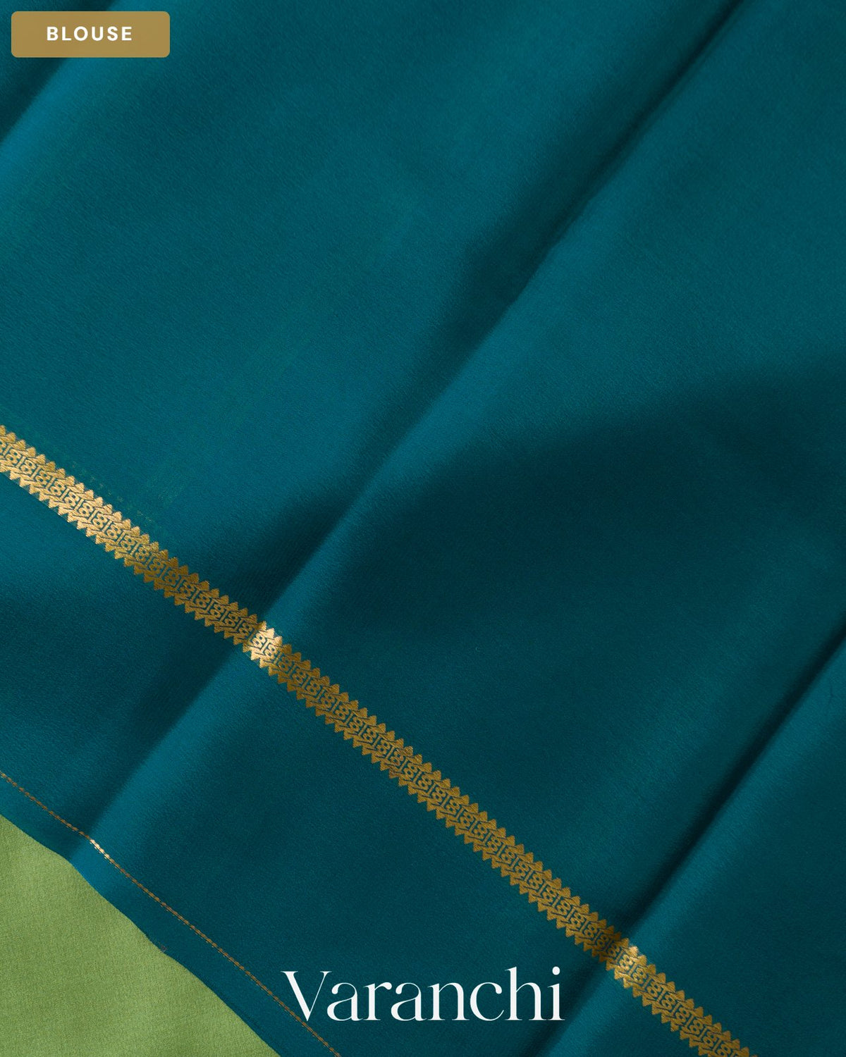 Pista Green Pure Mysore Crepe Silk Saree — Blouse