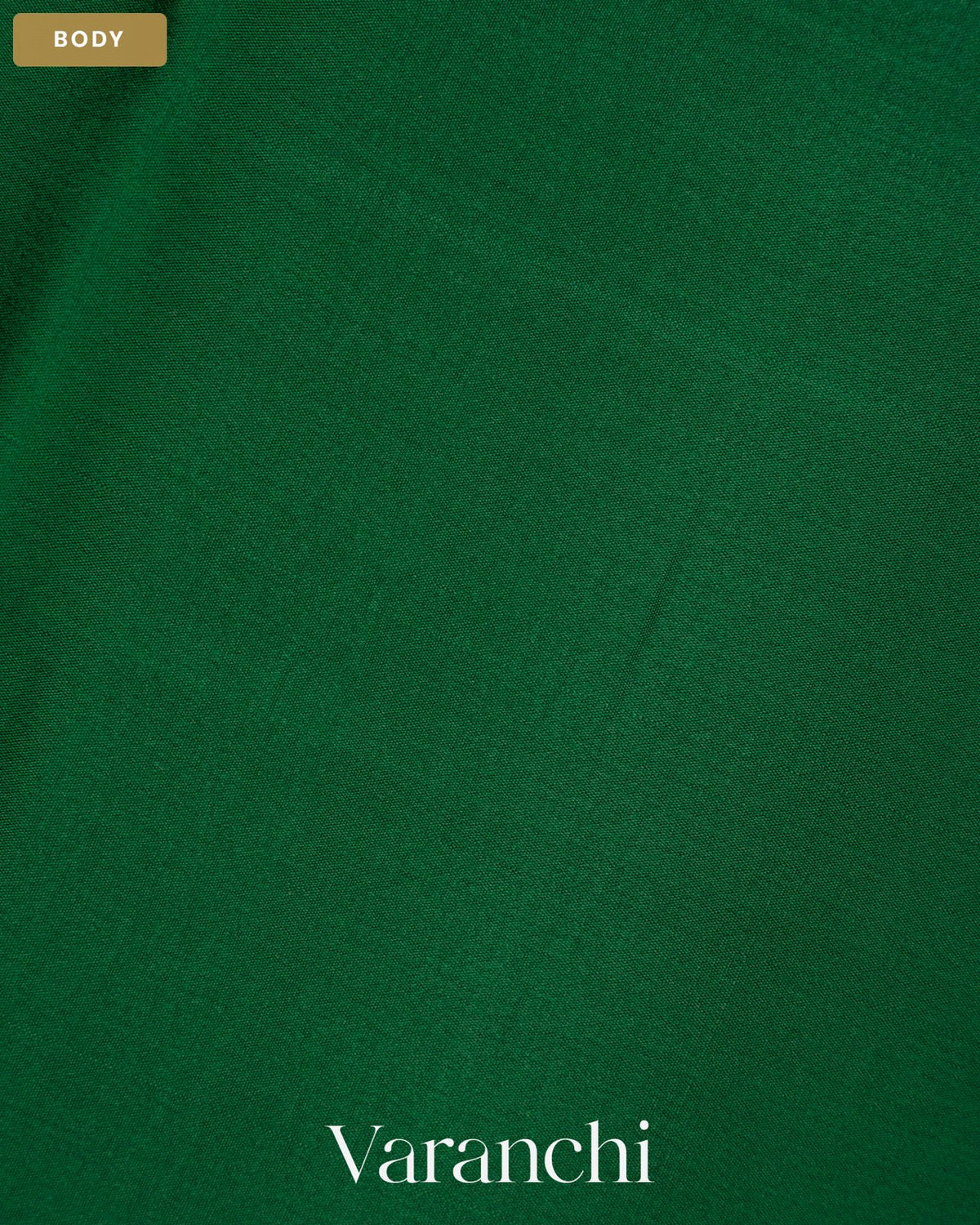 Bottle Green Pure Mysore Crepe Silk Saree — Body